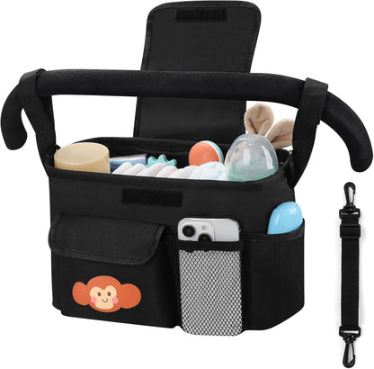 Accmor Universal Stroller Organizer with Cup Holder and Shoulder Strap, Stroller Bag Caddy Organizer Fits for Uppababy, Baby Jogger, Britax Strollers