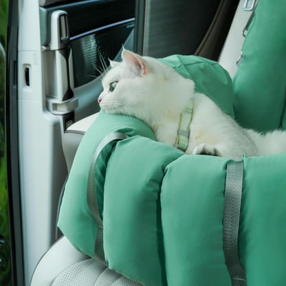 Convertible Pet Car Seat and Carrier, Cat Carrier Pouch, Portable Travel Bed for Cats and Small Dogs,Dog Car Seat for Small Dogs,Winter Warm cat Carrier Backpack