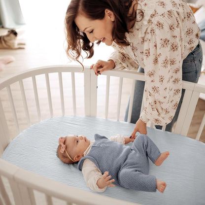 lulumoon Muslin Bassinet Sheets for Baby: Soft Bedside Sleeper Bassinet Fitted Sheets for Boys and Girls