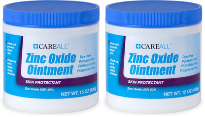 CareAll Zinc Oxide 20% Skin Protectant Barrier Ointment 15 oz., Provides Relief, Prevention and Treatment for Chafing due to Diaper Rash. Helps Seal Out Wetness. Non-Nano.