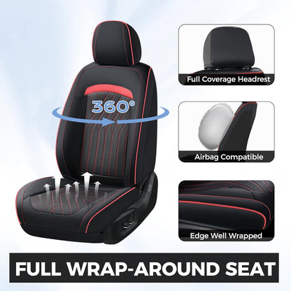 FLORICH Car Seat Covers Front Seat, Leather Seat Covers for Cars, Car Seat Protector Waterproof, Universal Automotive Seat Covers, Front Car Seat Cover Fit for Most Sedans SUV Pick-up Truck