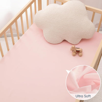 PHF 3 Pack Soft Mini Crib Sheets, Floral & Animal Pack N Play Sheets for Baby Boys Girls, No Slip Universal Fit for Pack N Play, Playard, Portable and Mini Crib Mattresses,Floral & Animal