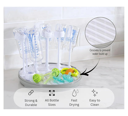 Pequeño Baby Bottle Drying Rack for Countertop – Compact Drying Station for Bottles, Nipples & Pump Parts | Fast-Drying BPA-Free Organizer for Newborn Essentials