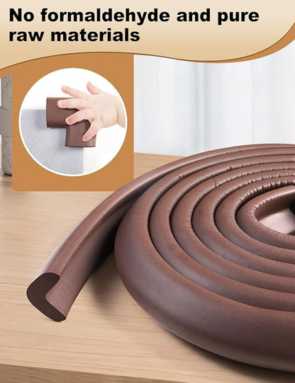 Foam Corner Protector for The Fireplace Hearths Edge and Corner Guard, with Retardant Materials Foam Safety Bumpers Baby Proofing (Coffee)
