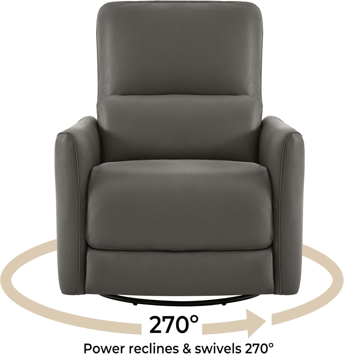 CHITA Power Recliner Chair Swivel Glider, FSC Certified Upholstered Living Room Nursery Reclining Sofa Chair with Lumbar Support, Linen