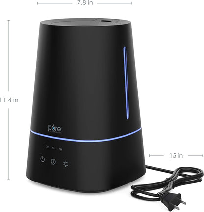 Pure Enrichment HUME Max - Easy Top-Fill Ultrasonic Cool Mist Humidifier, 3.7-L (1 Gallon) Water Tank, 3 Mist Settings, & Auto Shut-Off Timer - Ideal for Large Bedrooms, Nurseries & Dry Areas (White)
