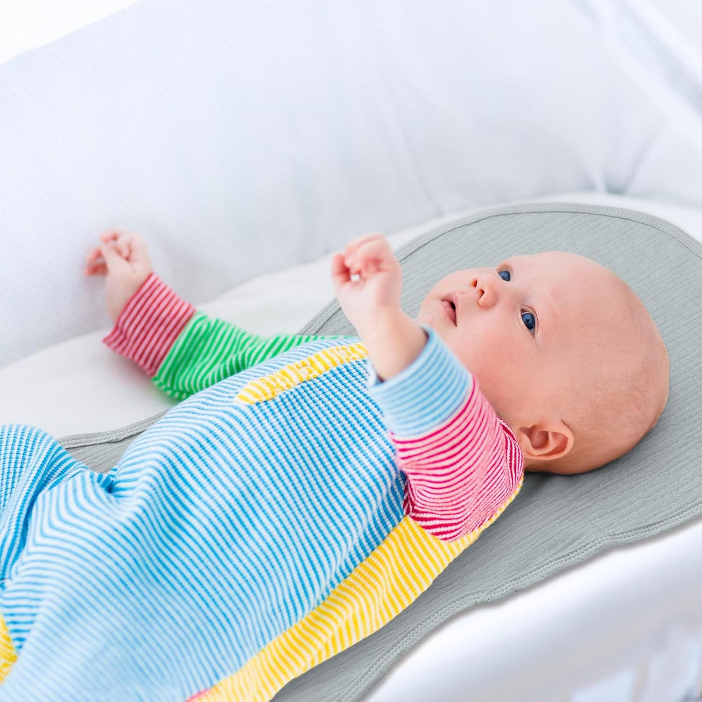 Hahafelt 3 Pcs Changing Pad Liners Fits in Peanut Shape Changing Pad Waterproof Diaper Mats Organic Cotton Peanut Mats are Warm on Baby's Back, Washable Reusable (Starry Style,Multicolor)