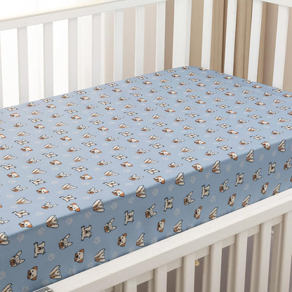 PHF 3 Pack Soft Mini Crib Sheets, Floral & Animal Pack N Play Sheets for Baby Boys Girls, No Slip Universal Fit for Pack N Play, Playard, Portable and Mini Crib Mattresses,Floral & Animal