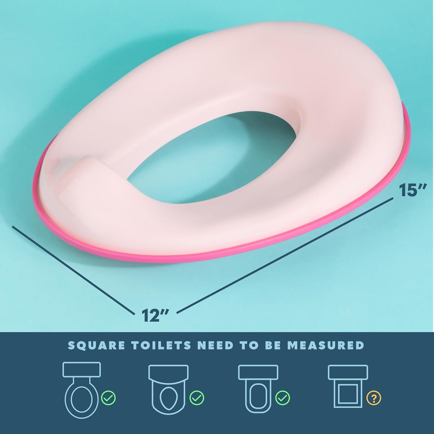 Todays Kids Toddler Potty Training Seat - Toddler Toilet Seat Attachment for Boys & Girls w/Splash Guard, Non-Slip Grip for Secure Fit, Fits Standard Round & Oval Toilets, Storage Hook Included, Pink