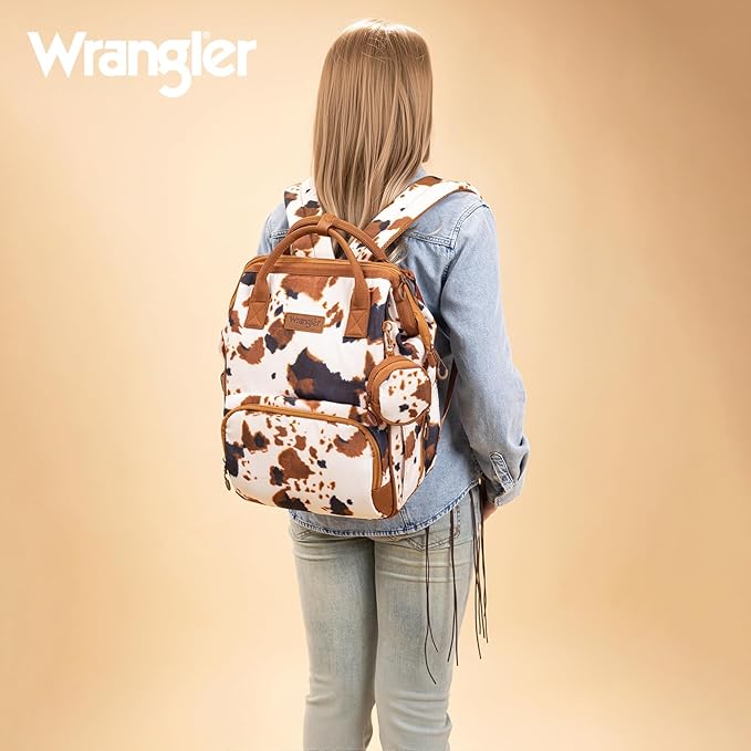 Montana West Wrangler Diaper Bag Backpacks Western Backpack Purses Multi-function Baby Bags for Mom with Waterproof Changing Pad & Pacifier Case