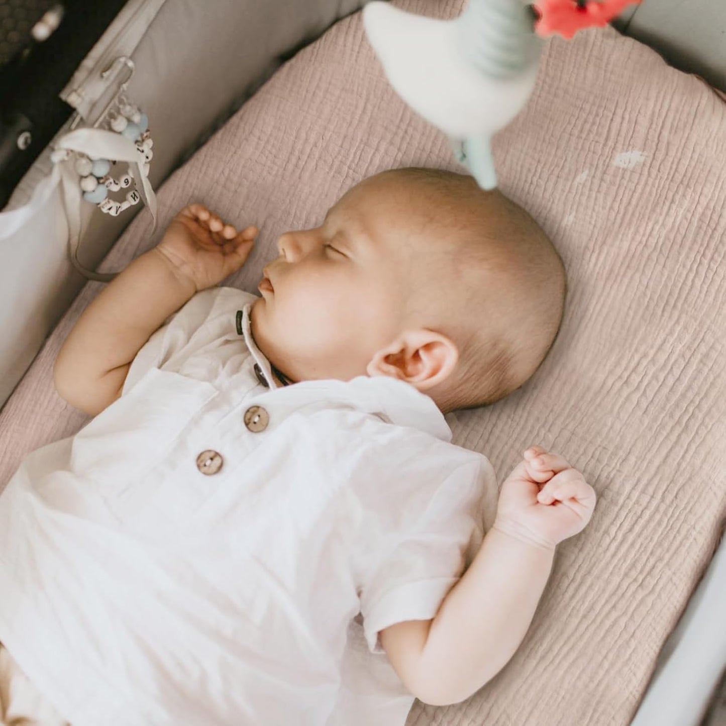 lulumoon Muslin Bassinet Sheets for Baby: Soft Bedside Sleeper Bassinet Fitted Sheets for Boys and Girls