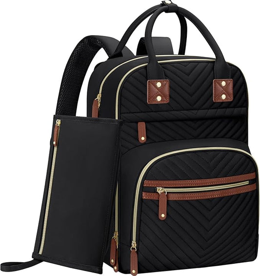 Tenot Diaper Bag Backpack for Women with Changing Pad, Baby Bag with Insulated Pockets Multifunctional Diaper Bags For Baby Girl Boy Waterproof Baby Bags For Boys Girls Maternity Bag Black
