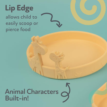 Nuby Animal Friend Silicone Round Bowl - Toddler Bowl - 6+ Months - Pink Whale Bowl