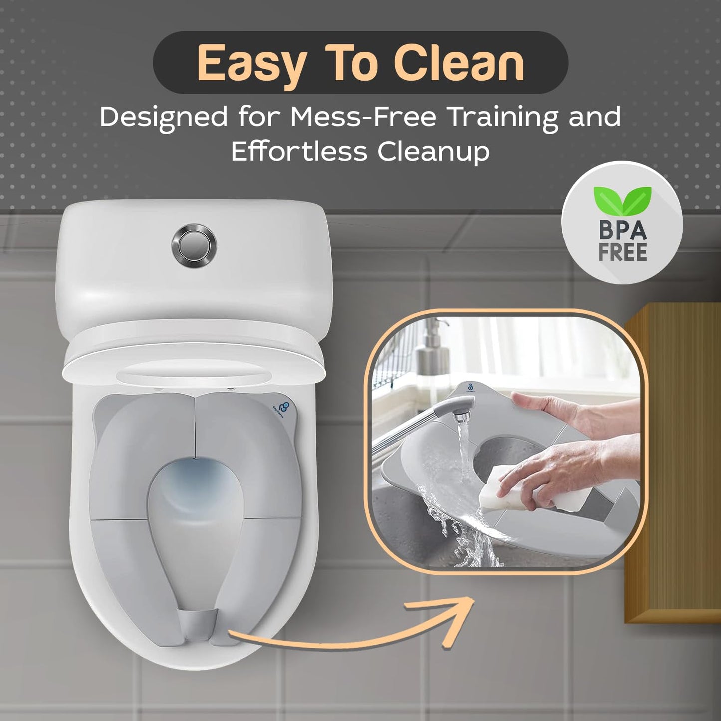 Baby Proof Me Potty Training Seat Travel – Foldable Potty Training Seat Cover for Toddlers, Portable, Travel Potty Seat, Folding Toilet Seat for Kids, and Toddler Toilet Seat Cover