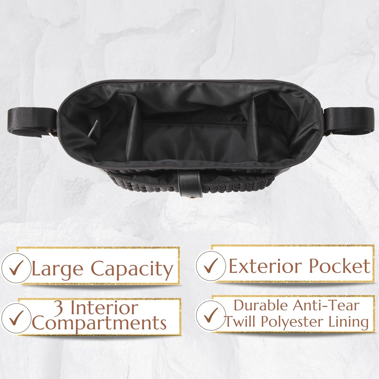 Universal Baby Stroller Organizer,Diaper Caddy Organizer with Adjustable Straps to Fits Nearly Any Strollers | Universal, Adjustable Straps