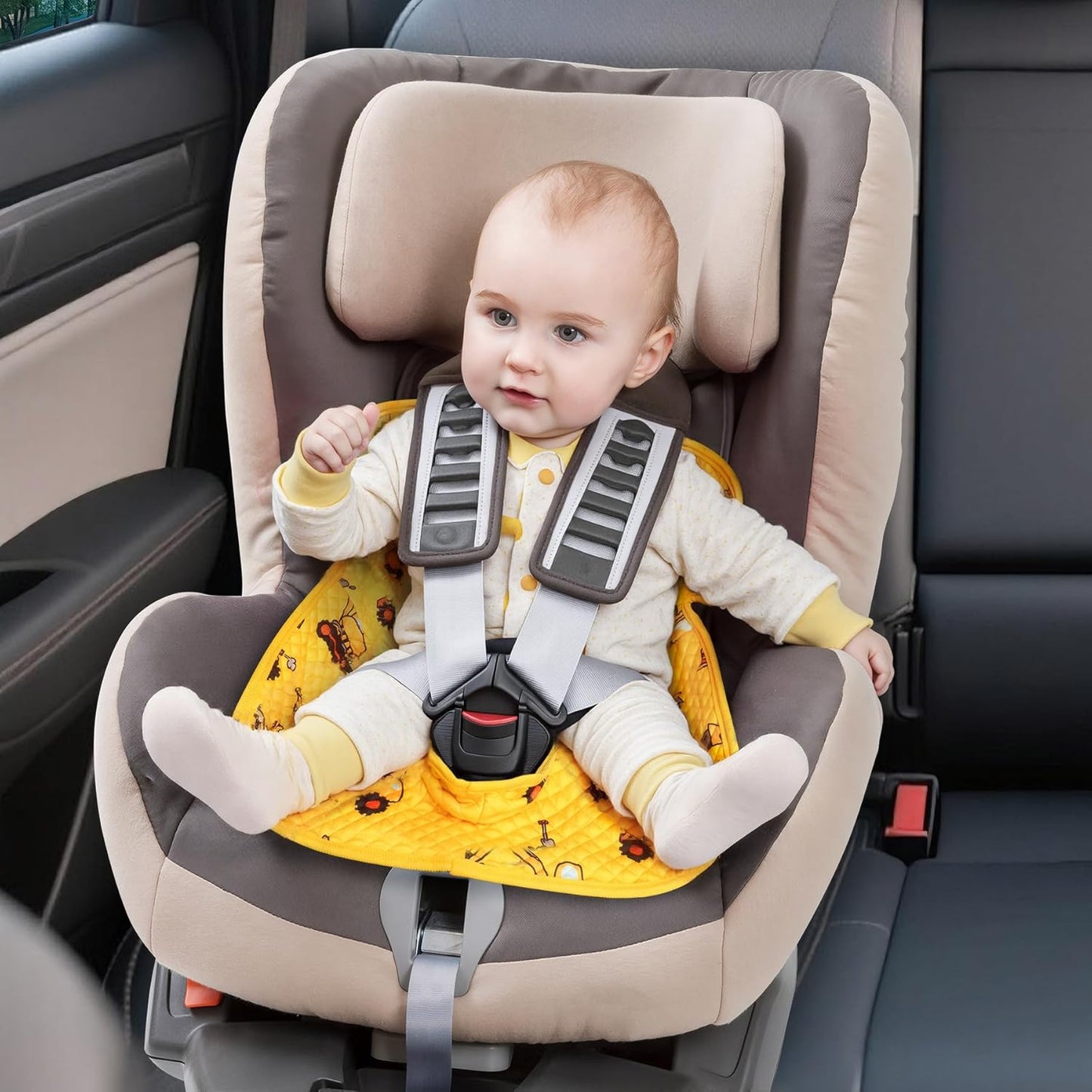 COOLBEBE Infant Car Seat Protector for Potty Training, 2 Pack Dry Waterproof Car Seat Liner Toilet Training for Baby Infant Toddler, Piddle Pads Cover Car Seat Pad for Strollers & Carseat (Grey,2PC)