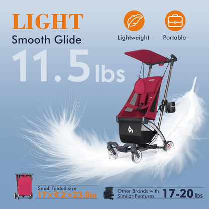 Beberoad Love R1 Auto-Folding Ultra Lightweight Double Stroller Twin Strollers, Side by Side Stroller for Babies and Toddlers Aged 6-36 Months, Only 23.5 lbs, Can Turn into Two Single Strollers, Black