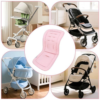 Baby Stroller Cushion,Infant Car Seat Insert-Reversible Universal Breathable and Soft Newborn seat Liner for Stroller,100% Cotton Seat Pad Liner for Newborns-34x78cm,1 Pack(Beige+Pink)