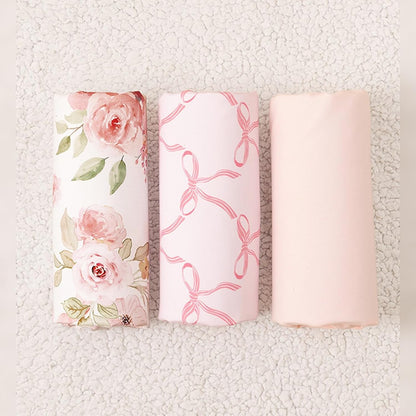 PHF 3 Pack Soft Mini Crib Sheets, Floral & Animal Pack N Play Sheets for Baby Boys Girls, No Slip Universal Fit for Pack N Play, Playard, Portable and Mini Crib Mattresses,Floral & Animal