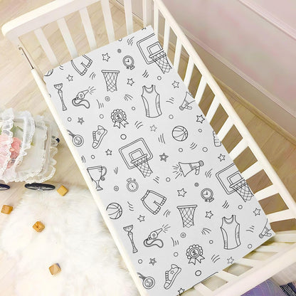 Fitted Crib Sheets Turtle Sea Horse Stretchy Portable Playard Sheets for Baby Toddler, Breathable Soft Mini Crib Mattress 39 x 27 in for Boys and Girls
