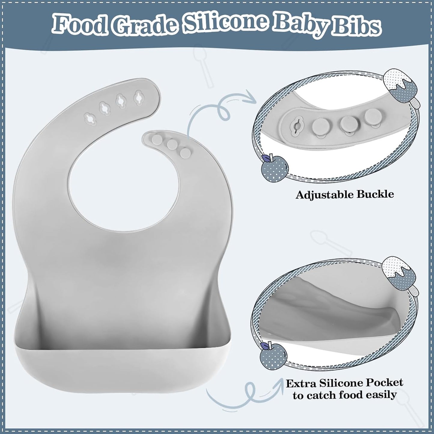 Silicone Baby Feeding Set 10 Pcs Baby Led Weaning Supplies Suction Bowl Divided Plate Baby Bibs Fruit Feeder Baby Spoons Forks Sippy Cup Toddler Utensil Sets Baby Essentials for Newborn Gift