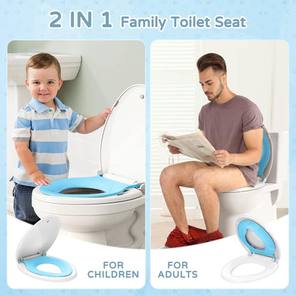 YASFEL Built in Potty Training Toilet Seat for Toddlers, Kids & Adults Biscuit Plastic Toilet Seats Elongated Slow Close with Magnets(Almond, 18.5”)