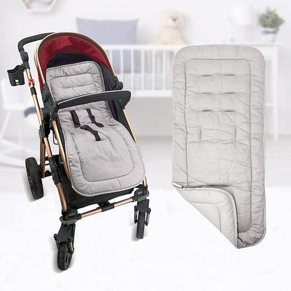 Baby Stroller Cushion,Infant Car Seat Insert-Reversible Universal Breathable and Soft Newborn seat Liner for Stroller,100% Cotton Seat Pad Liner for Newborns-34x78cm,1 Pack（Grey）