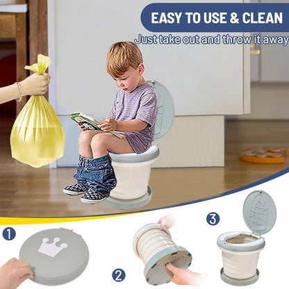Travel Potty for Toddler, Portable and Foldable Toilet, Apply to Seat Emergency Toilet for Car, Camping, Outdoor, Indoor (green, small)