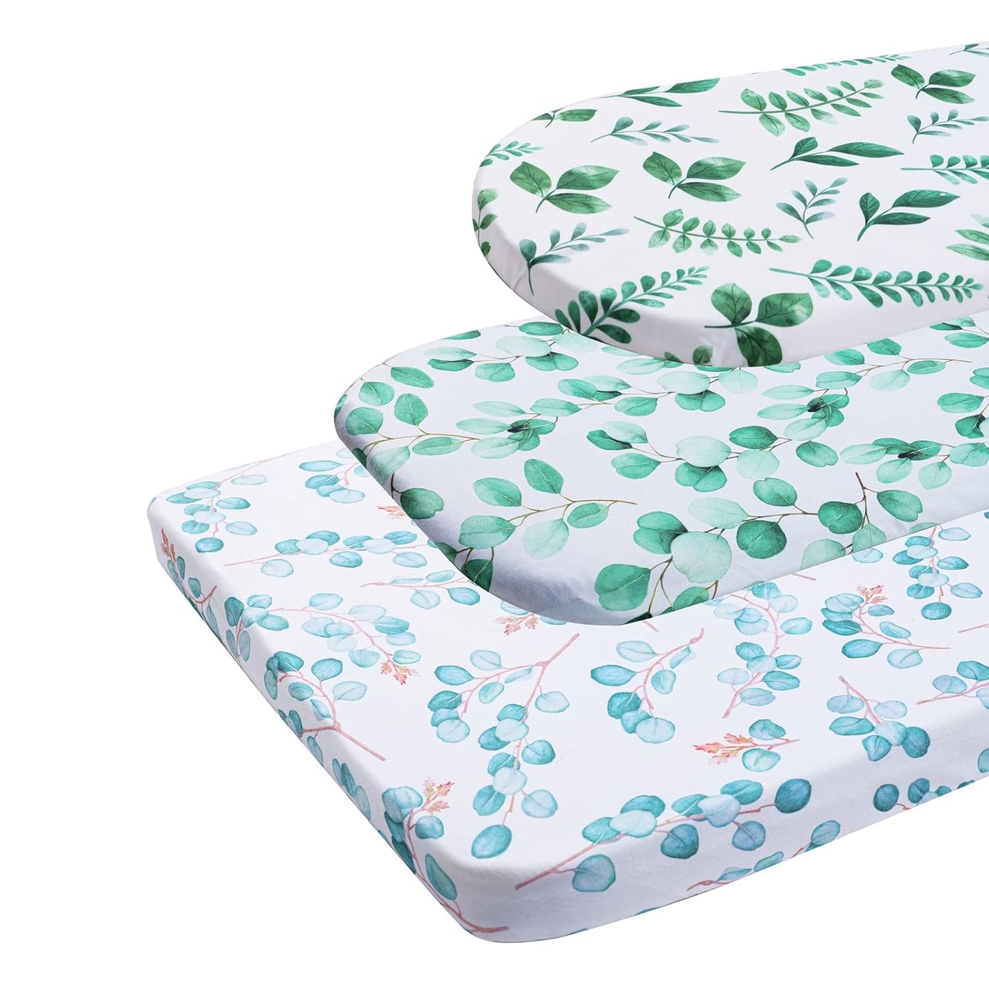 Onacosht Stretchy Bassinet Sheets 33" x 19" Compatible with Mika Micky, KoolaBaby (3 in 1), BabyBond, HARPPA and RICUTON Bedside Bassinet, 3 Pack for Baby Boy and Girl, Pink Floral