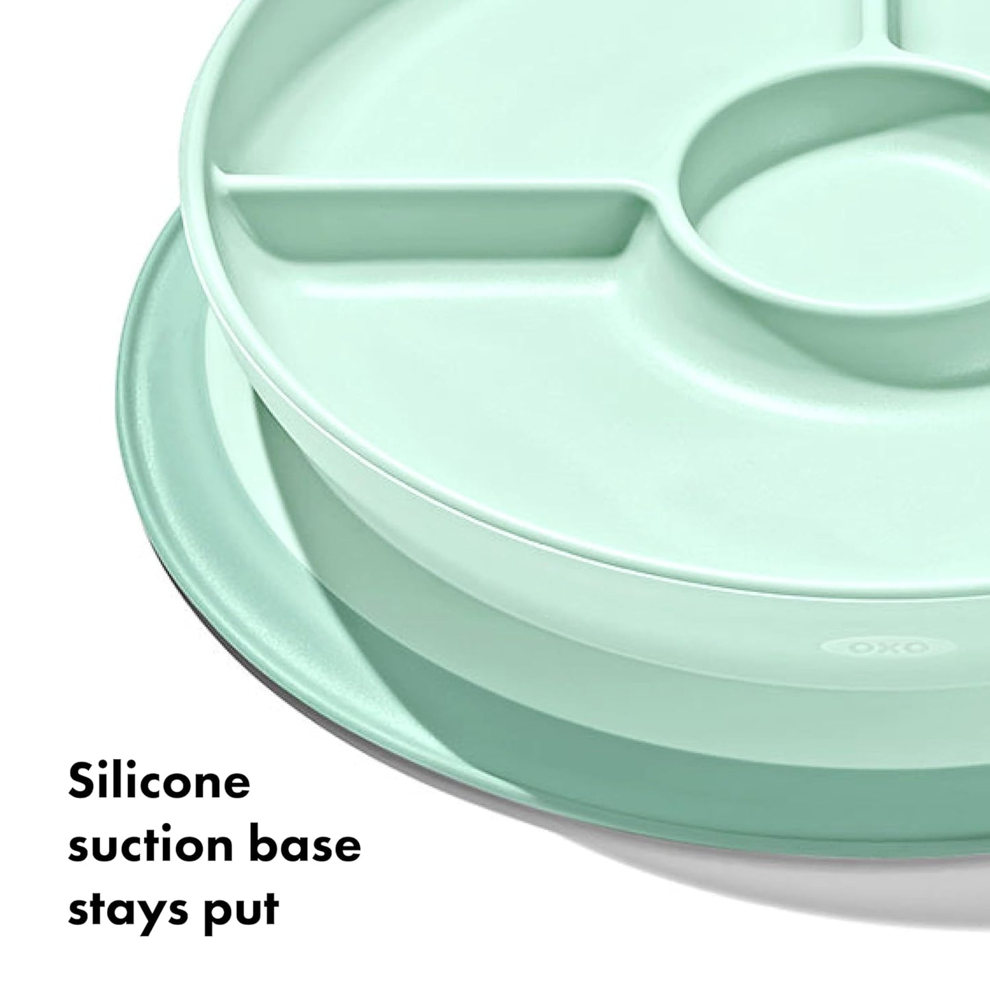 OXO Tot Stick and Stay Suction Divided Plate - Opal