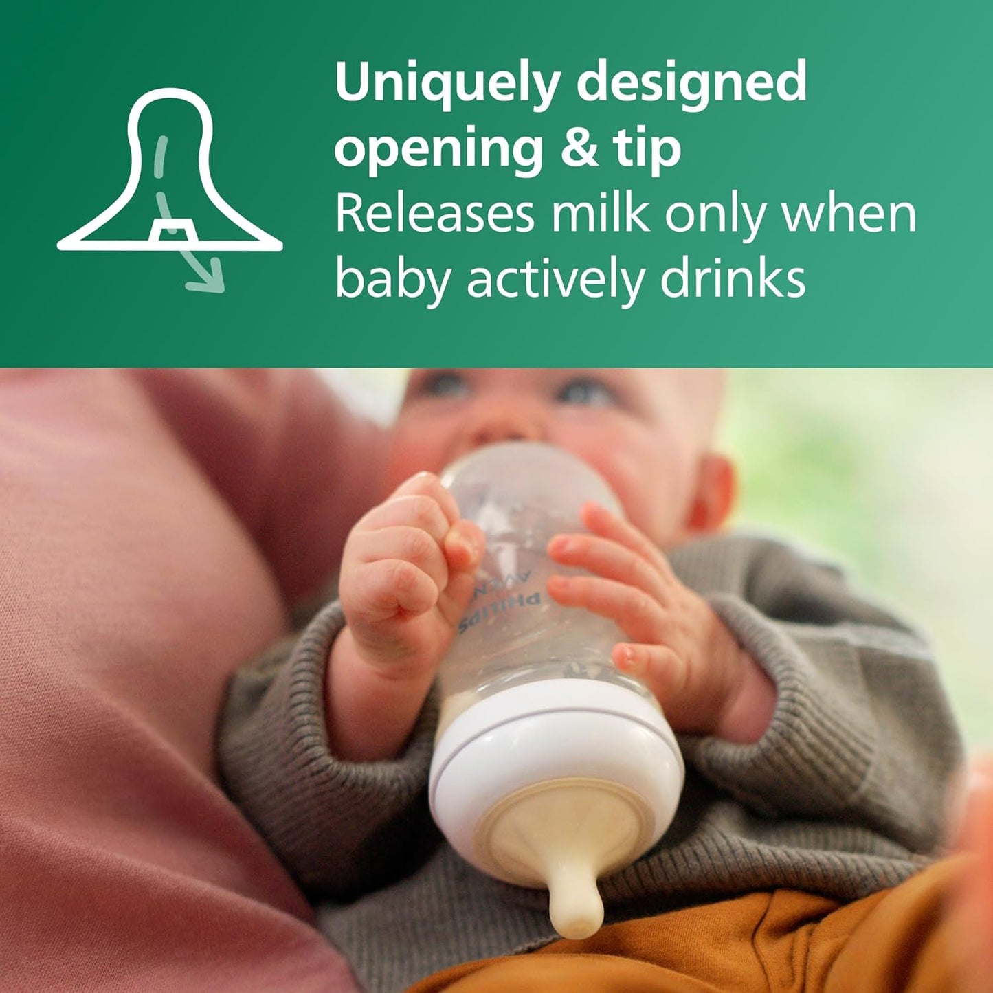 Philips Avent Natural Glass Baby Bottles with Natural Response Nipples (Slow Flow, Flow 2), 4oz, 4-Pack, SCY910/04