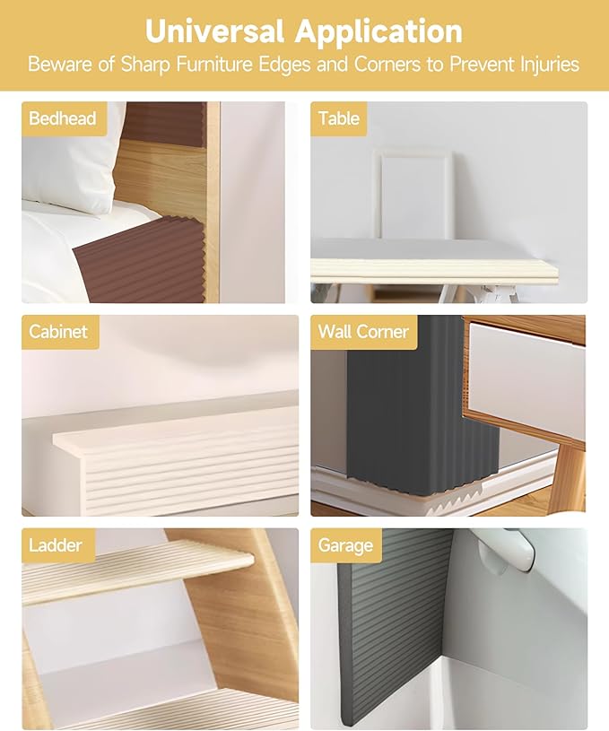7.9''W Extra-Wide Edge Protector, 6.56FT 0.47''Th Baby Proofing Corner Guards, Safety Furniture Bumper, Pre-Taped, Thick Soft Rubber Foam Padding for Fireplace Table Stair Cabinet (Grey)
