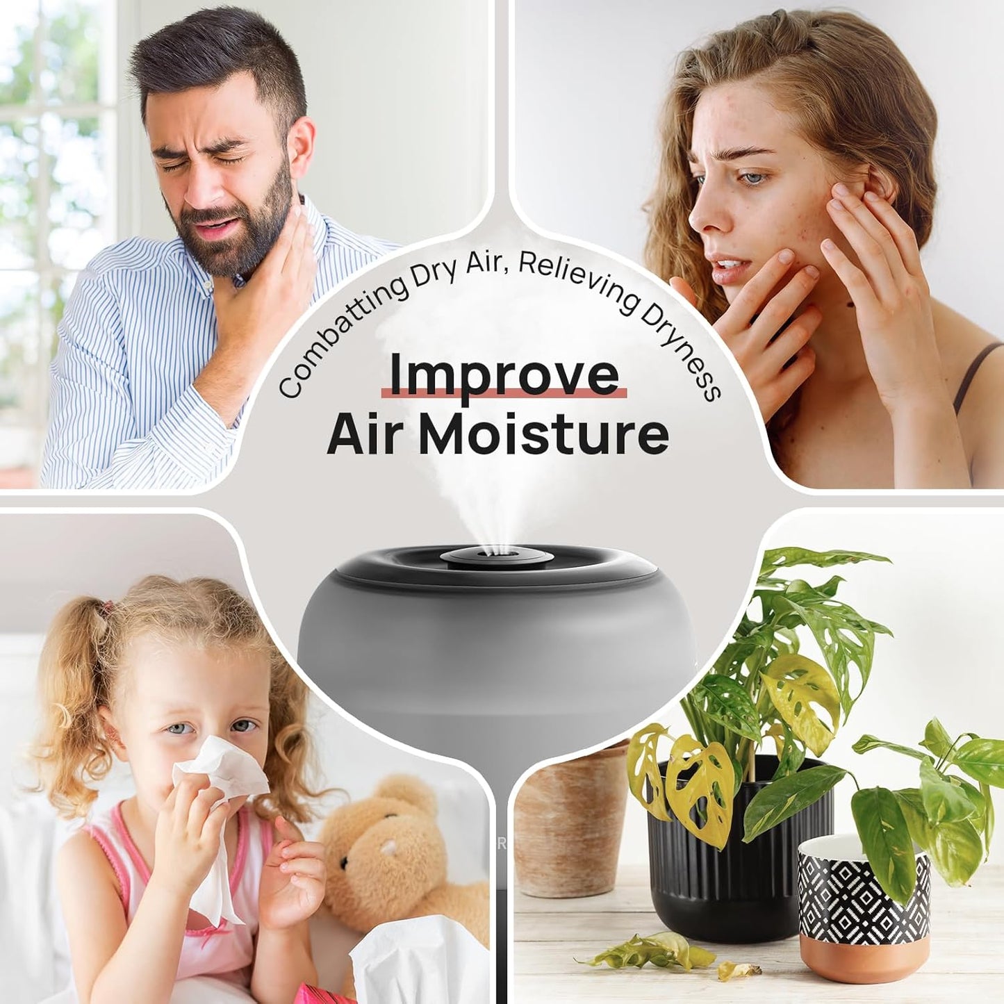 Clarston 2L Cool Mist Humidifier for Bedroom with 360° Adjustable Nozzle, High and Low Mist Levels, Ultra-Low Noise, Light-Off, No BPA, Auto Shut Off, Ideal Baby Humidifier with Easy Top Filling
