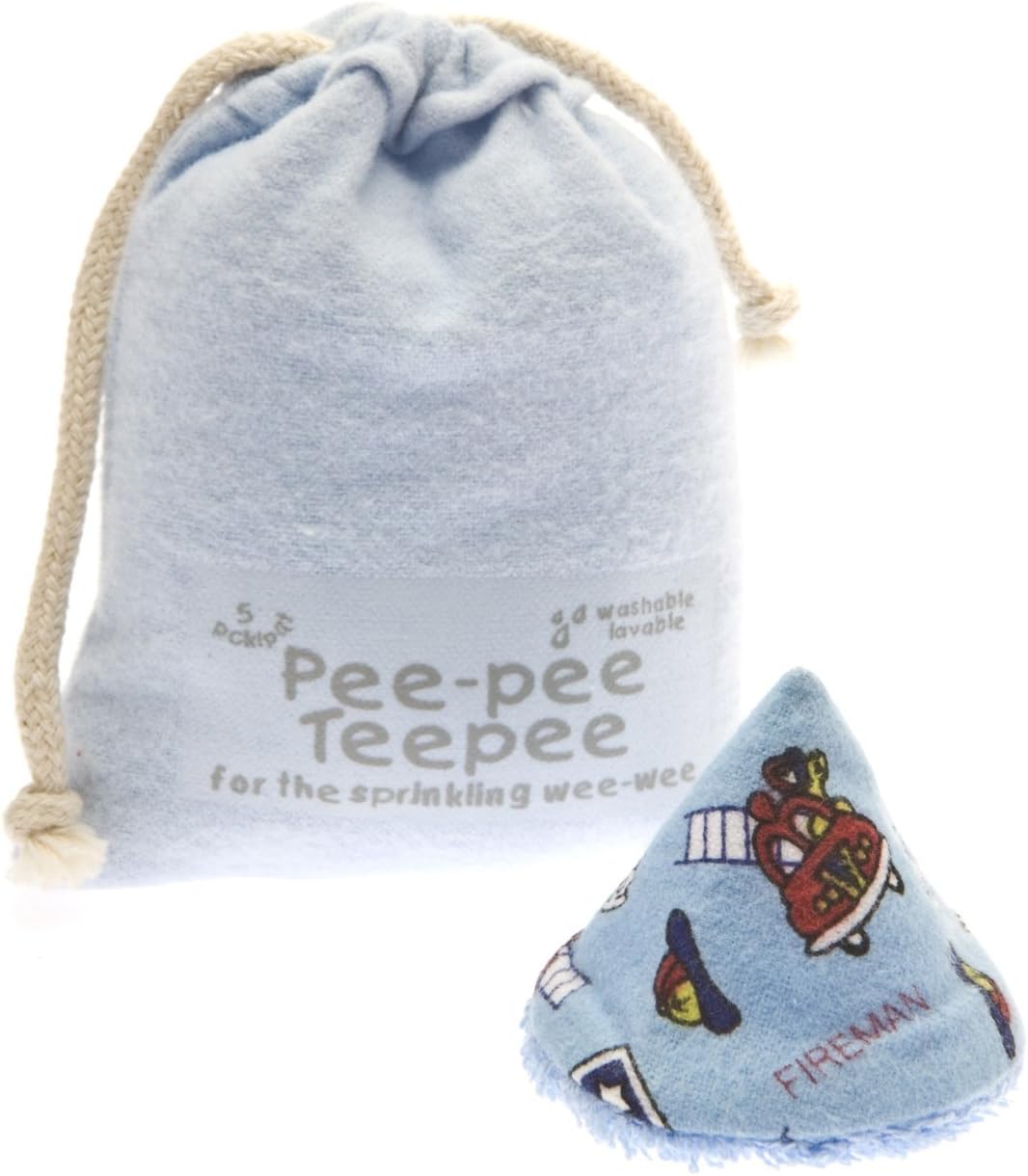 Beba Bean - Pee Pee Teepee for Baby Boy - Reusable & Washable Pee Shield for Diaper Changing - Baby Shower Gifts for Boys - Li’l Monkey Cotton Cloth - Laundry Bag - Set of 5 Covers