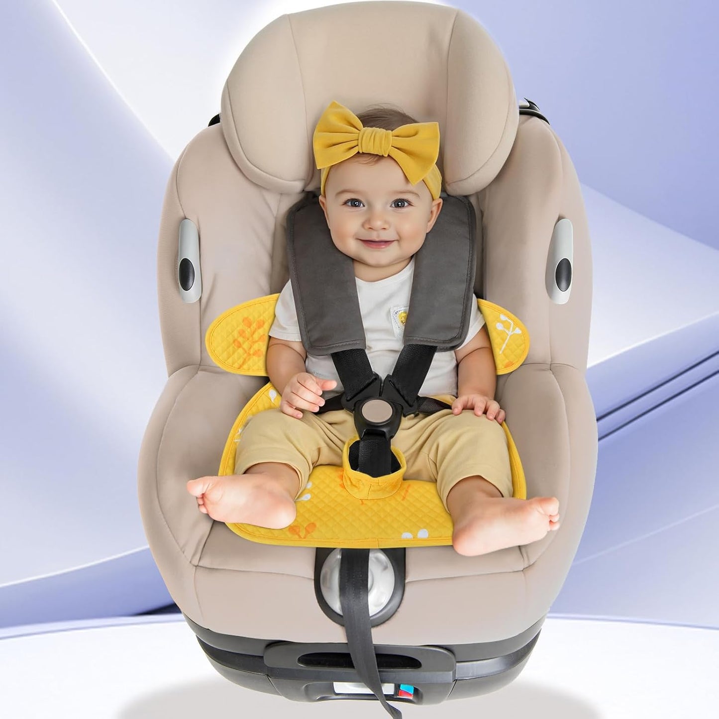 INFANZIA Dry Seat, Car Seat Protector Waterproof Carseat Liner Potty Training Toddlers, Baby and Infants, Piddle Pad for Carseats Strollers (Grey, 1 Pack