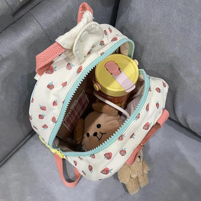 toddler backpacks for girls 2-4 strawberry mini preschool backpack cute kindergarten backpack（pink）