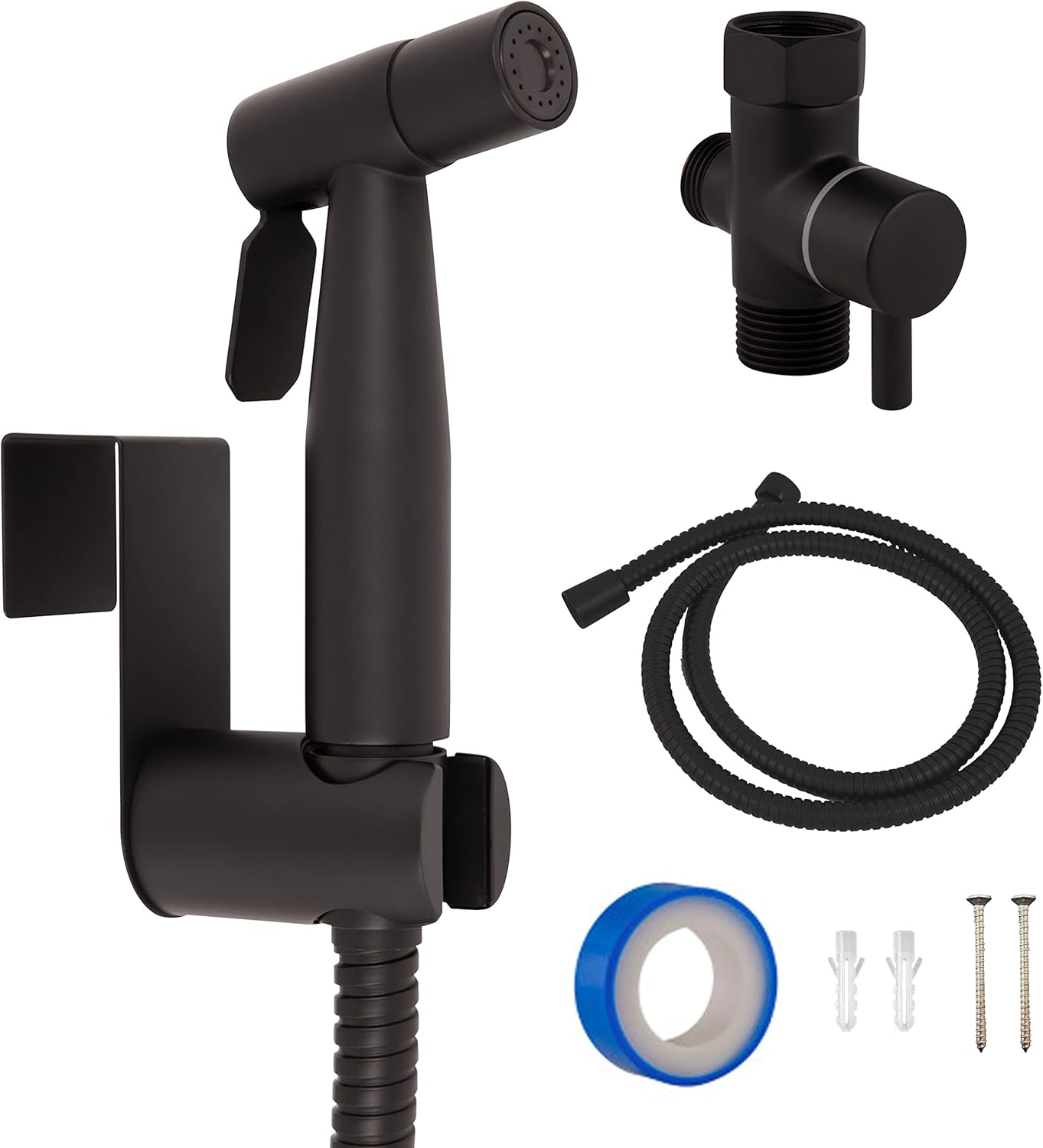 Design House 583906 Modern Single-Function Dual-Mount Hand Held Bidet Sprayer for Bathroom, Matte Black