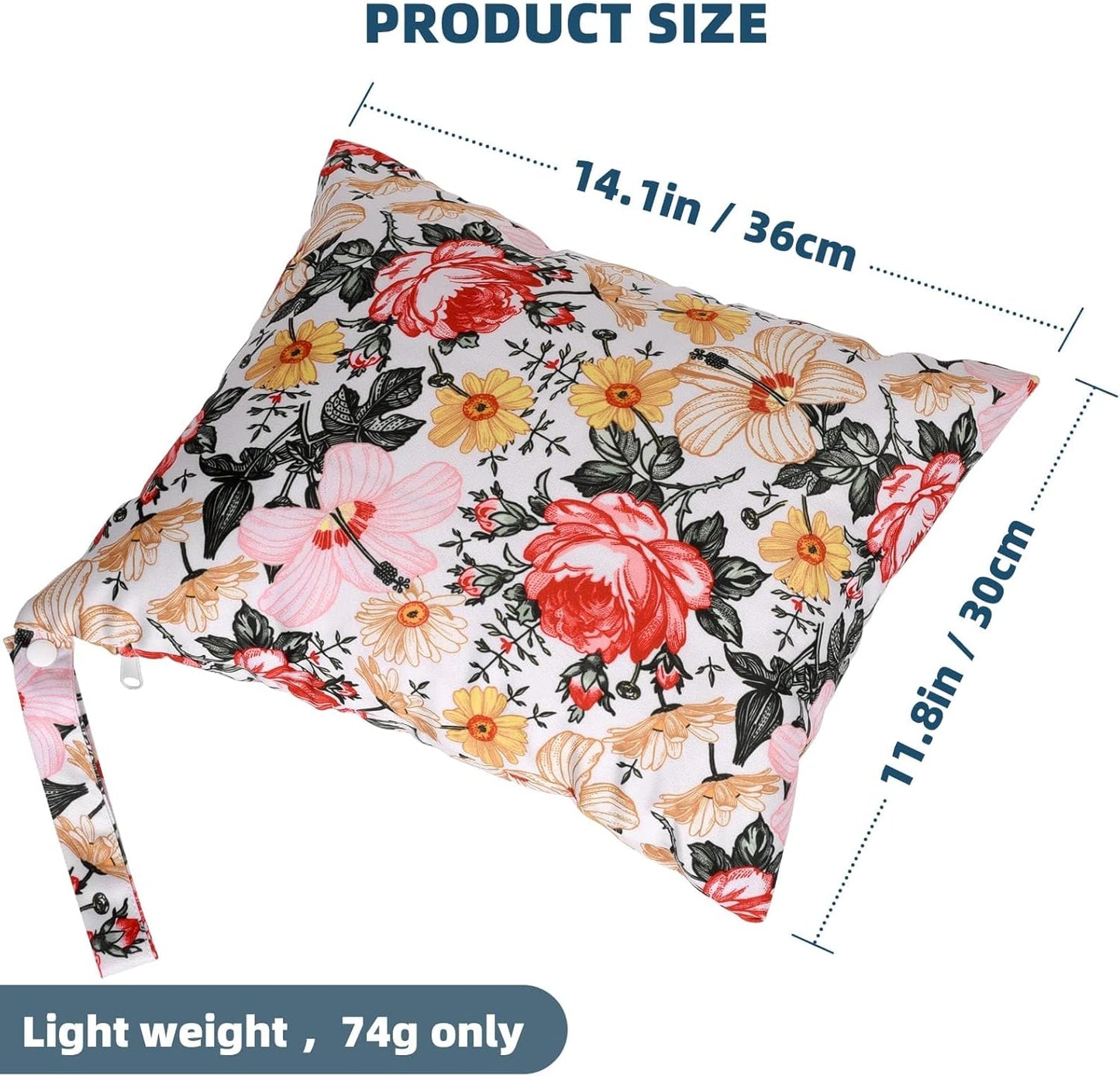 Wet Dry Bags 2-Pack with Cute Dolphin Print - Waterproof Travel Organizer for Swimming Pool Beach Gym Baby Cloth Diapers Swimwear with Dual Zippers