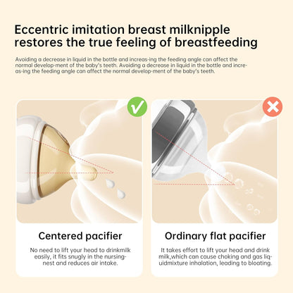 Small Glass Baby Bottle for Newborn Breastfeeding Babies, Preemie & Extra Slow Flow Nipples (SS), Anti-Colic, Breast-Like, 0 Months+, 3 oz, 2 Pack