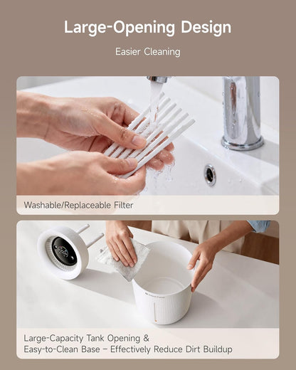 Space Player Cordless Humidifier for Bedroom, 3L Top Fill Cool Mist Ultrasonic, 4000mAh Portable, Quiet 23dB, Auto Shut-Off Timer, Easy Clean, for Baby Nursery, Plants, Home Office