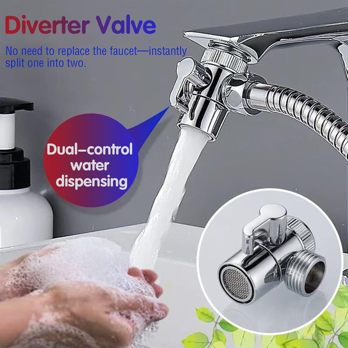 Handheld Bidet Sprayer Toilet Bathroom Douche Cloth Washing Diaper Cleaning Shower Head with with 2 Way Shower Diverter, 59in Hose and Hand Shower Holder
