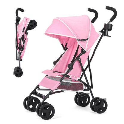 6-36M Baby Stroller, Umbrella Stroller with Foldable Pushchair with Adjustable Canopy, Folding Infant Newborn Pram Stroller with Storage Basket, Cup Holder, Suspension Wheels for Infants (Dark Grey)