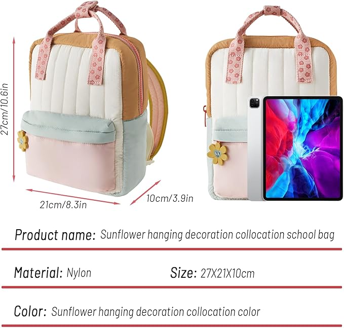 mini toddler backpacks for girls 2-4 - Cute Sunflower flower Hanging Colored small diaper bag and Preschool Bookbag