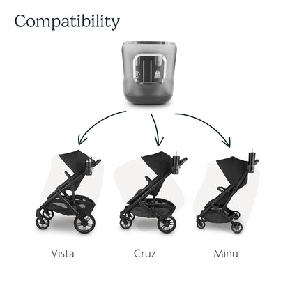 UPPAbaby Cup Holder for Vista, Cruz, Minu Strollers - Quick, Intuitive Attachment + Removal - Securely Holds Various Size Beverages - BPA Free + Dishwasher Safe - Folds Attached