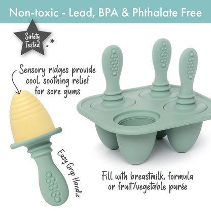 PrimaStella Silicone Petite Pops - Baby Popsicle Mold - BPA Free - Dishwasher Safe - 4 months+ Teether Pops