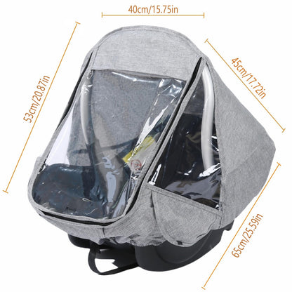 Car Seat Rain Cover,Food Grade EVA,Universal Car Seat Rain,Waterproof, Windproof Protection,Protect from Dust Snow,Rain Cover Features Quick-Access Zipper Door and Side Ventilation(Grey)
