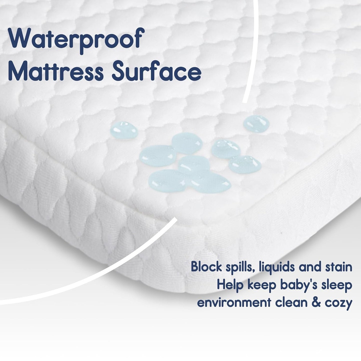 Pro Goleem Pack and Play Mattress (38"x26"), Waterproof Pack n Play Mattress Pad with Carry Bag, Firm Playard Mattress with Soft Cover, for Babies and Toddlers