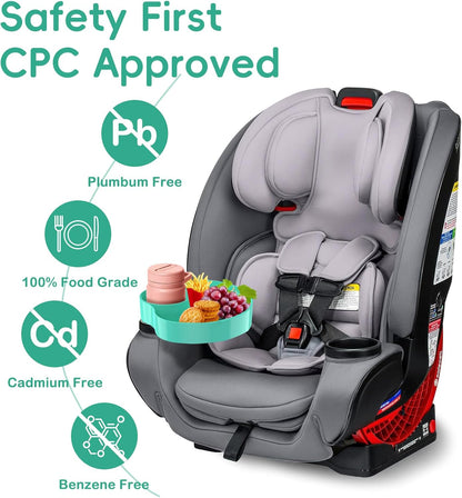 [2 Packs] Kids Car Seat Tray, Travel Tray with Cup Holder for Toddler Baby, Kids Car Seat Food Snack Organizer for Road Trip, Stroller snack Organizer Travel Must Haves Toddler Must Haves (Black)