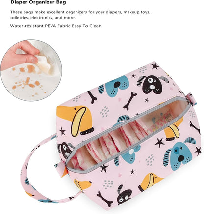 MOMIGO Wet Dry Bags for Baby Cloth Diapers - Waterproof Pod Hanging Diaper Bag Reusable, Washable for Baby Stroller, Diaper Bag, Breast Pump Parts, Travel Bag