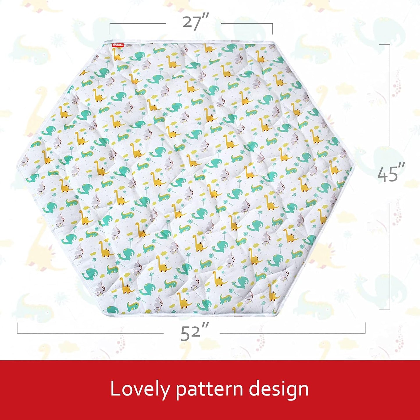 Octagon Playpen Mat Grey, Non Slip 8 Panel Playpen Mattress Mat Fits Regalo Extra Large Play Yard and hiccapop XL 69" Baby Playpen, Grey Star Octagon Playard Pad